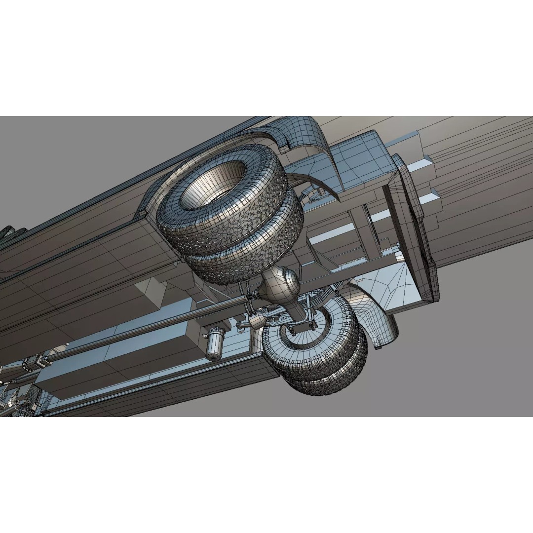 Mercedes-Benz LAK 710 4x4 Truck 3D Model – Classic Car Carrier, Blender - View 33