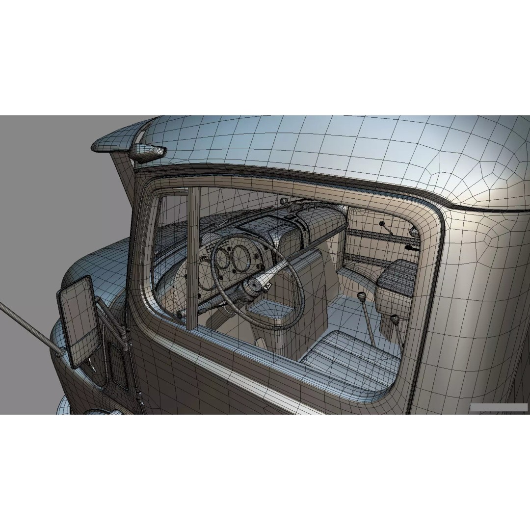 Mercedes-Benz LAK 710 4x4 Truck 3D Model – Classic Car Carrier, Blender - View 34