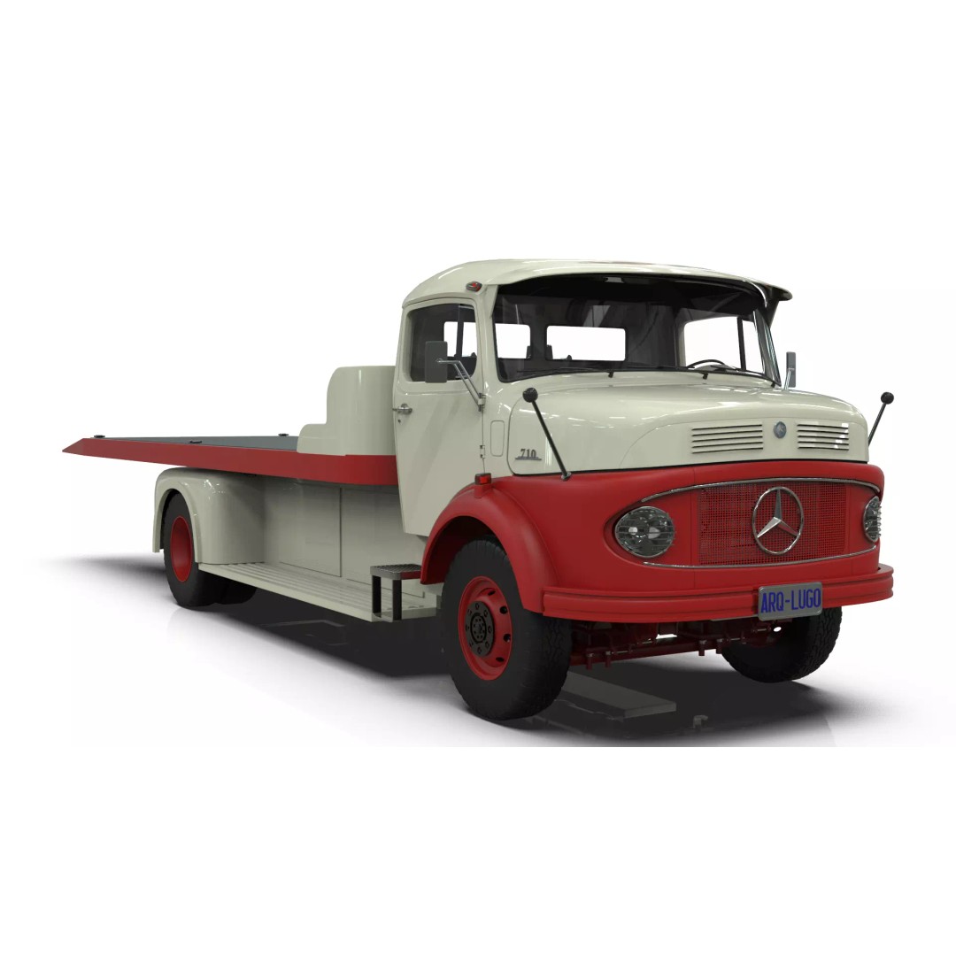 Mercedes-Benz LAK 710 4x4 Truck 3D Model – Classic Car Carrier, Blender - View 6