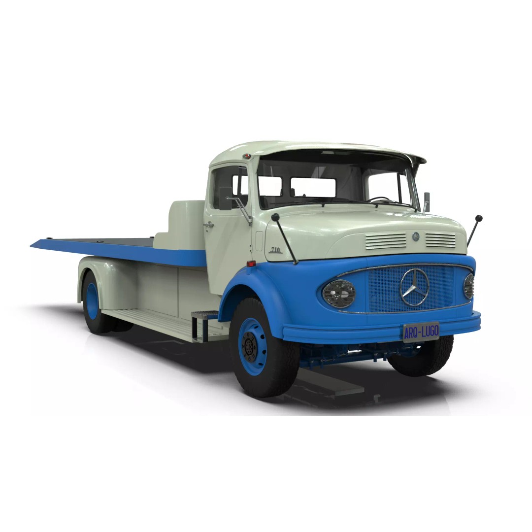 Mercedes-Benz LAK 710 4x4 Truck 3D Model – Classic Car Carrier, Blender - View 9