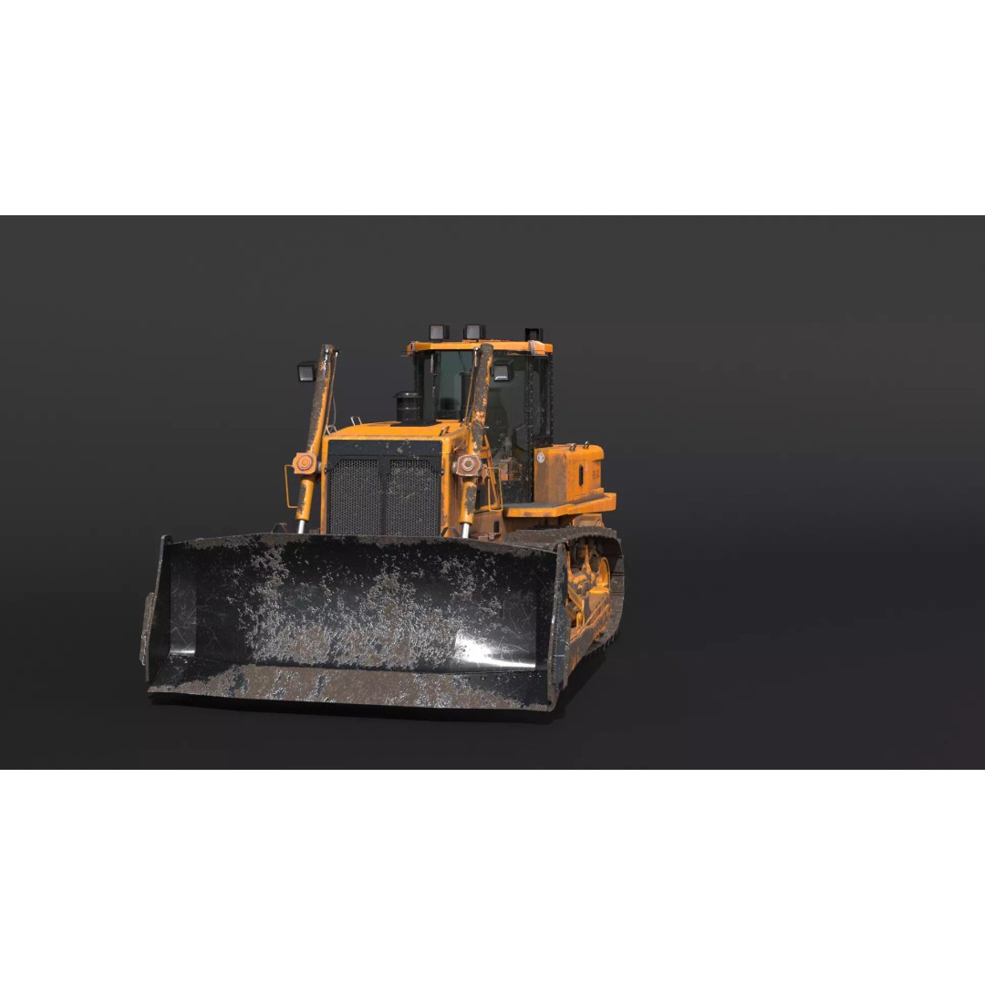 Modern Bulldozer 3D Model – PBR Industrial Asset, FBX, OBJ - View 13