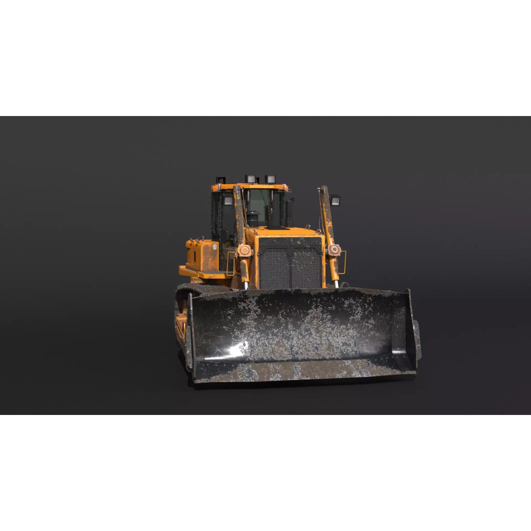 Modern Bulldozer 3D Model – PBR Industrial Asset, FBX, OBJ - View 14