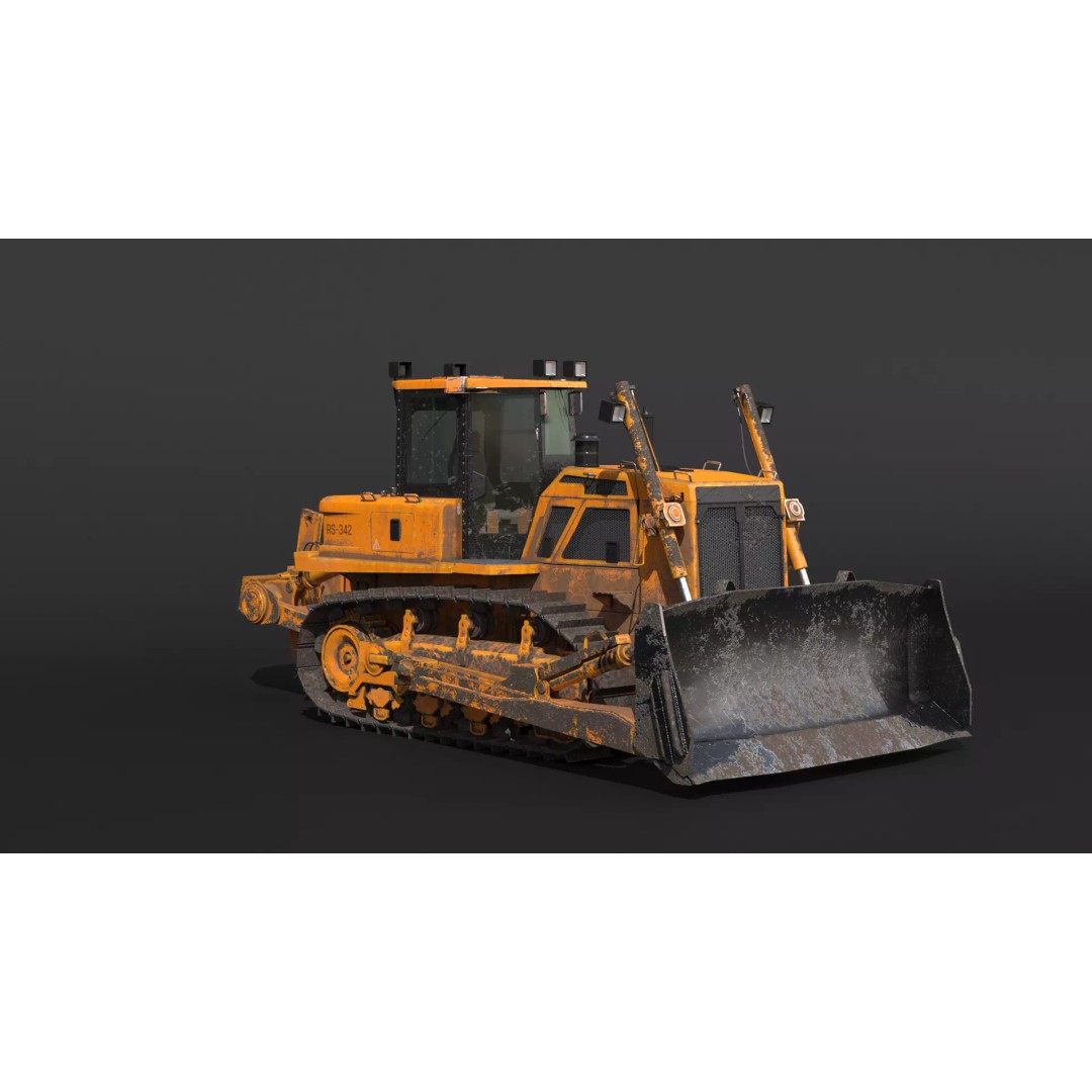 Modern Bulldozer 3D Model – PBR Industrial Asset, FBX, OBJ - View 15