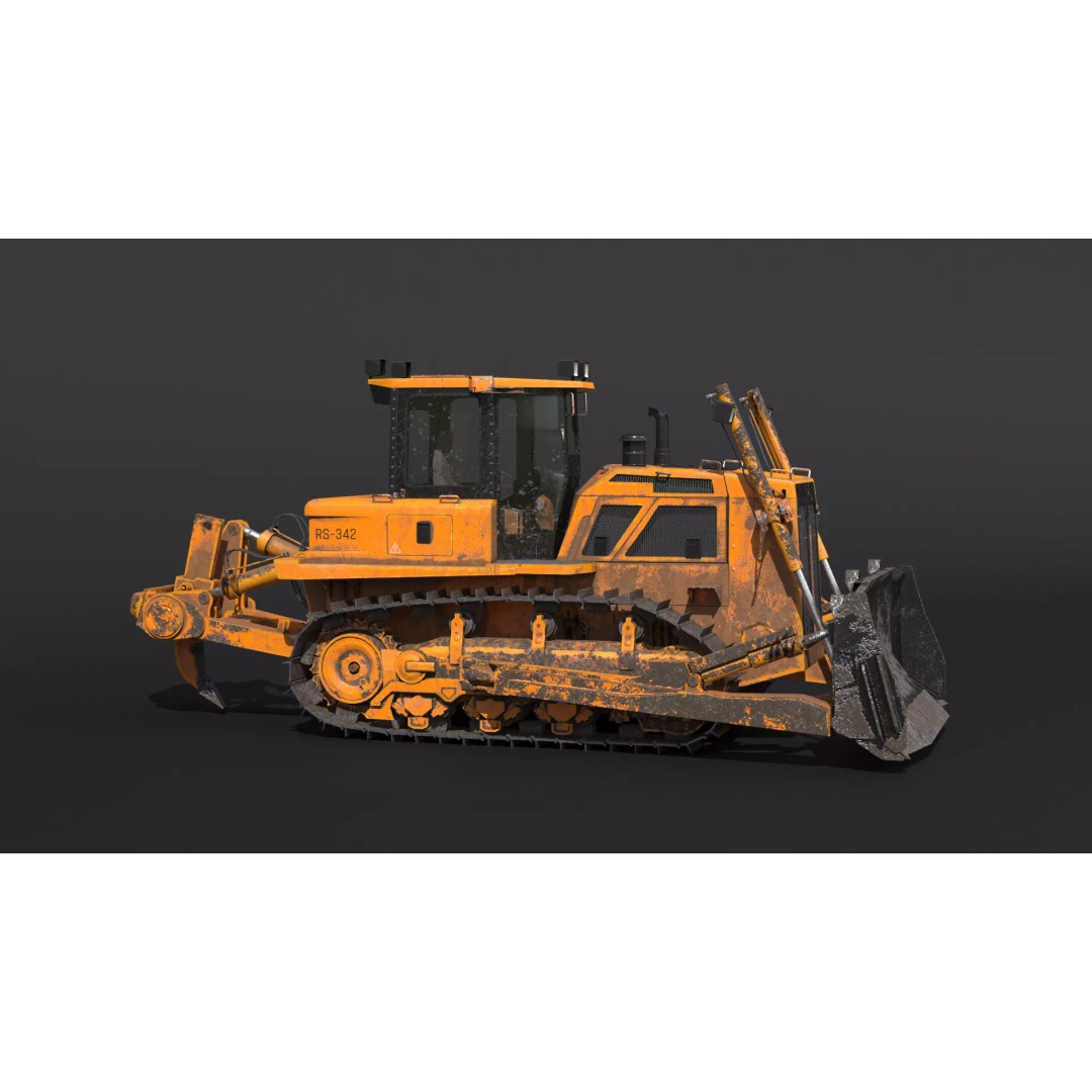 Modern Bulldozer 3D Model – PBR Industrial Asset, FBX, OBJ - View 16