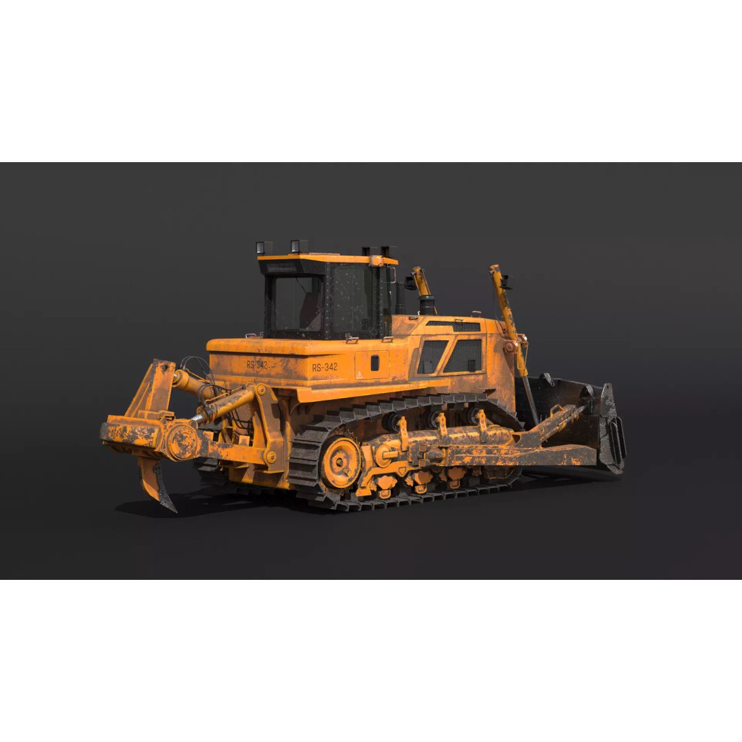 Modern Bulldozer 3D Model – PBR Industrial Asset, FBX, OBJ - View 18