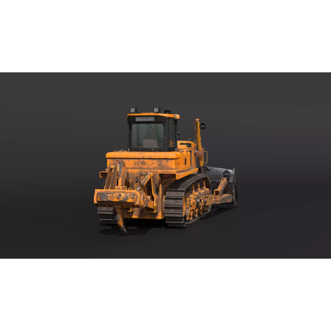 Modern Bulldozer 3D Model – PBR Industrial Asset, FBX, OBJ - View 19