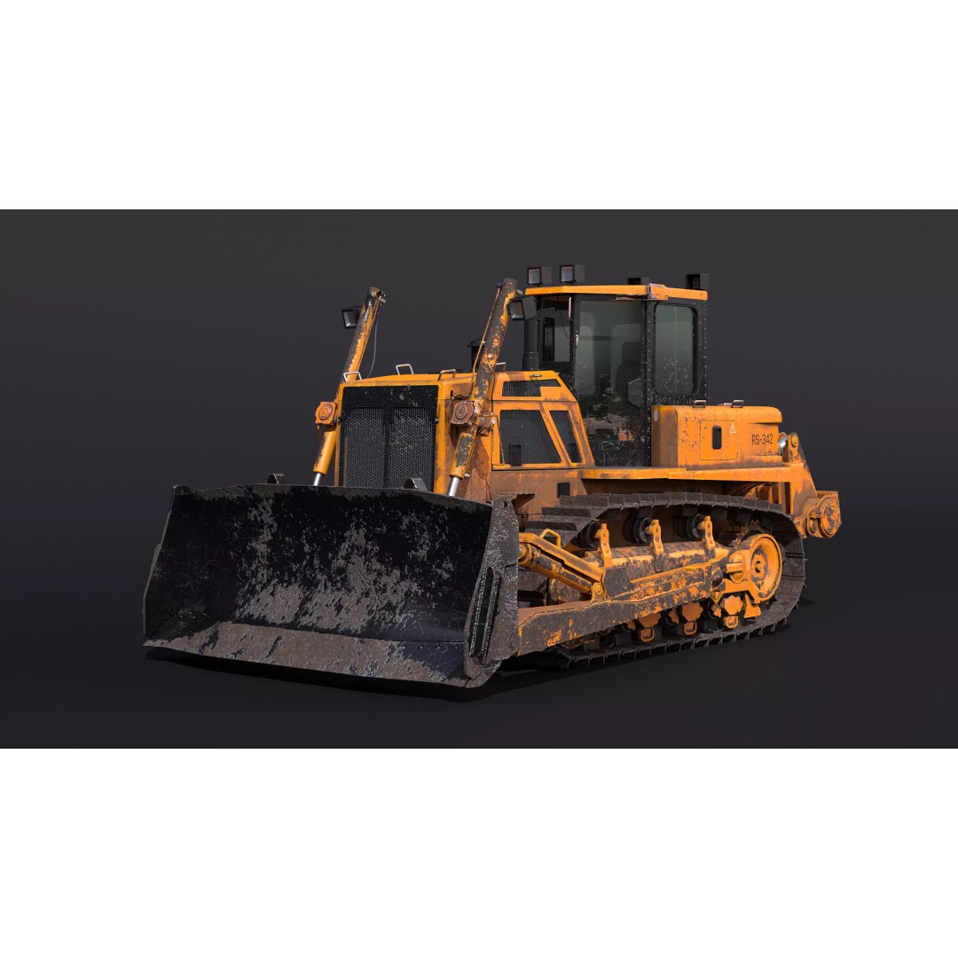 Modern Bulldozer 3D Model – PBR Industrial Asset, FBX, OBJ - View 2
