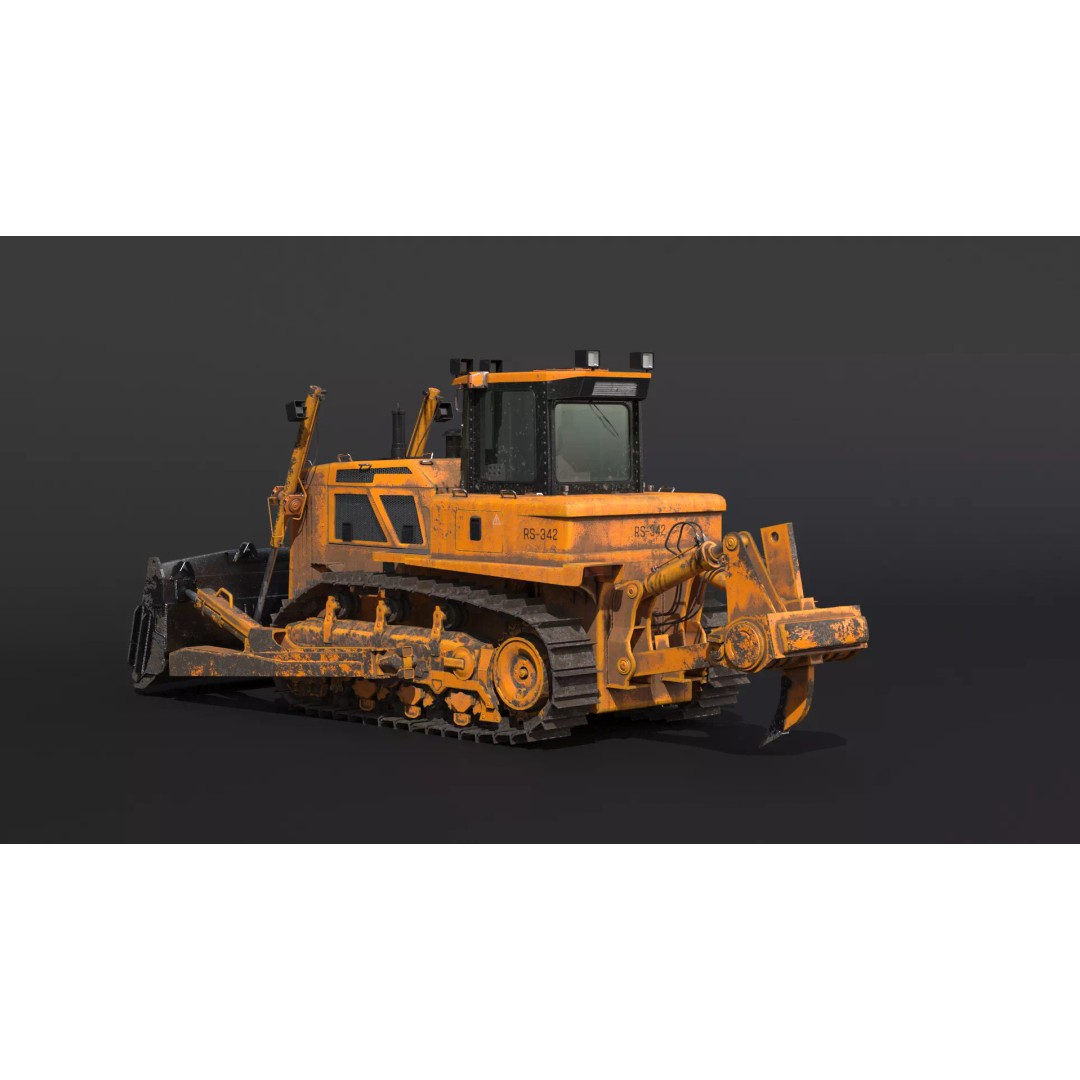 Modern Bulldozer 3D Model – PBR Industrial Asset, FBX, OBJ - View 21