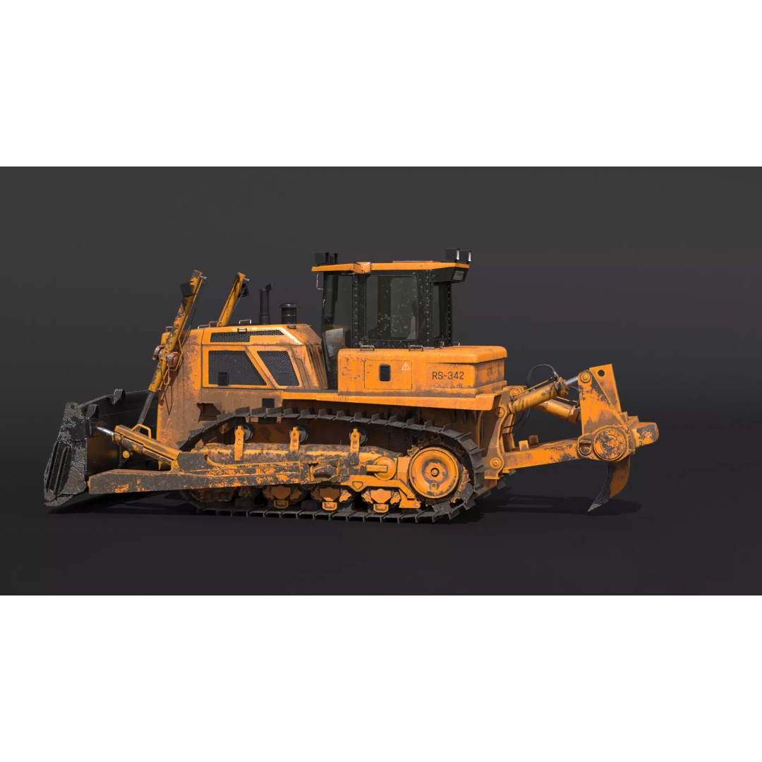 Modern Bulldozer 3D Model – PBR Industrial Asset, FBX, OBJ - View 22