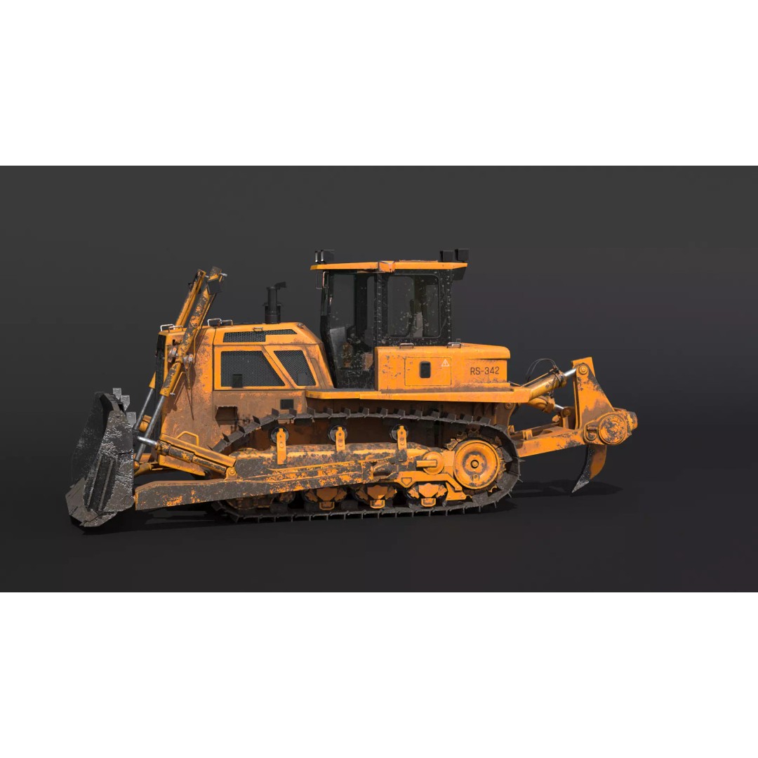 Modern Bulldozer 3D Model – PBR Industrial Asset, FBX, OBJ - View 23