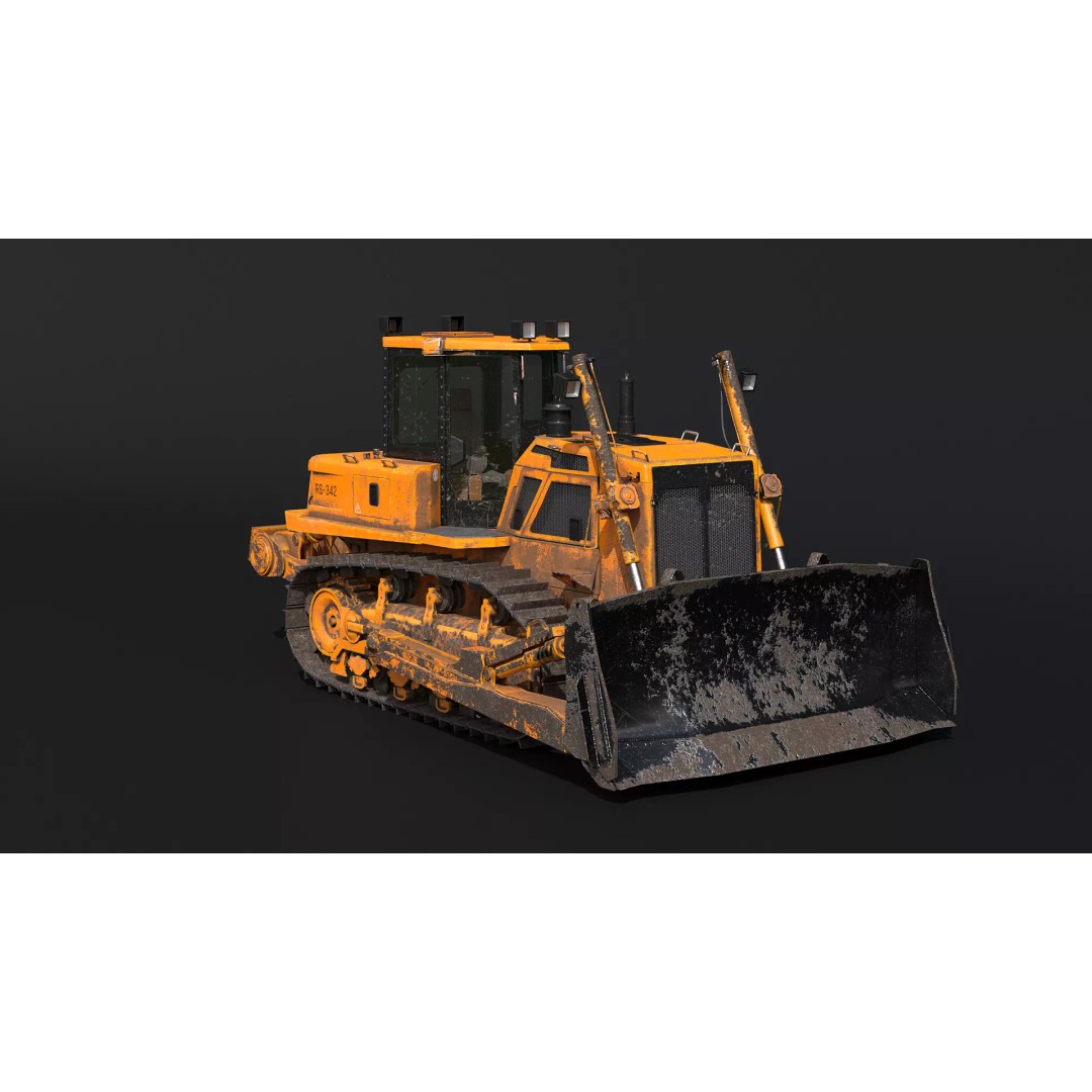 Modern Bulldozer 3D Model – PBR Industrial Asset, FBX, OBJ - View 5