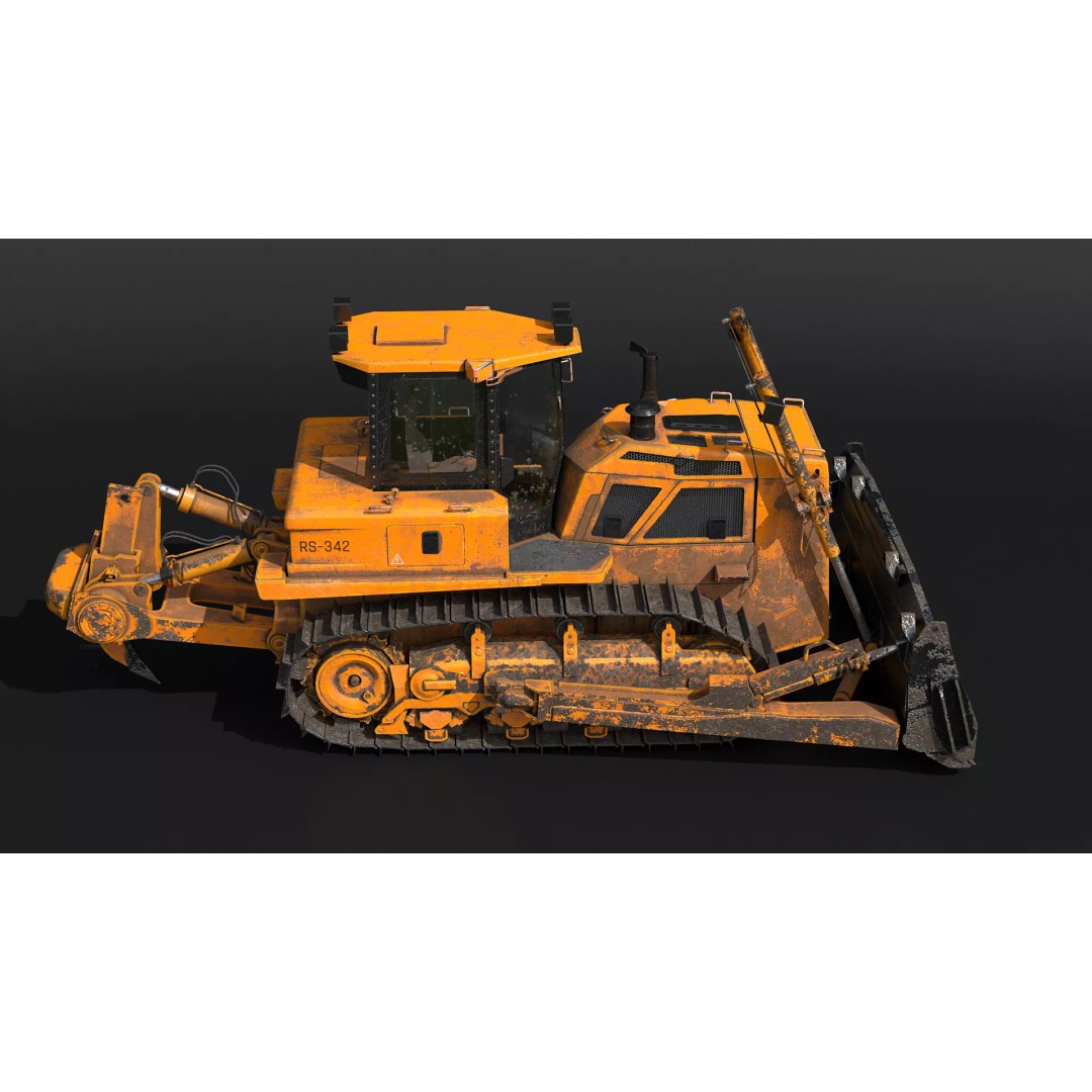 Modern Bulldozer 3D Model – PBR Industrial Asset, FBX, OBJ - View 6