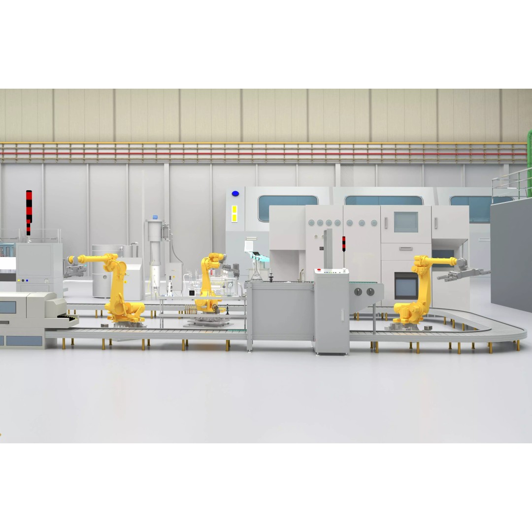 Factory Production Line 3D Model – Industrial Scene, OBJ, FBX, PBR - View 2