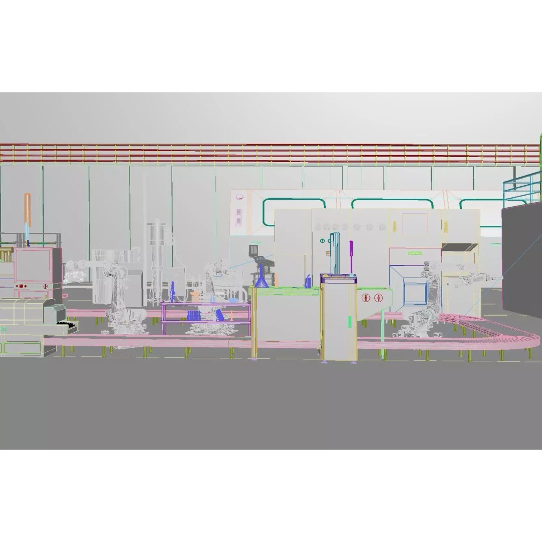 Factory Production Line 3D Model – Industrial Scene, OBJ, FBX, PBR - View 6