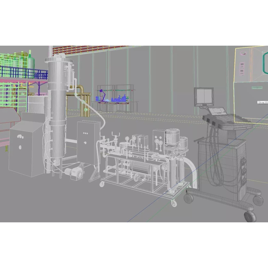 Factory Production Line 3D Model – Industrial Scene, OBJ, FBX, PBR - View 8
