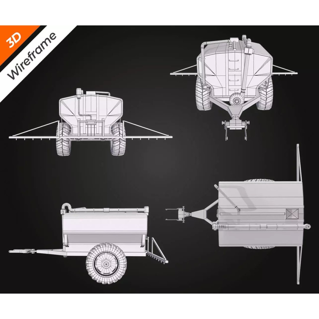 Tractor Sprayer 3D Model – Low Poly PBR Game Asset, FBX & OBJ - View 14