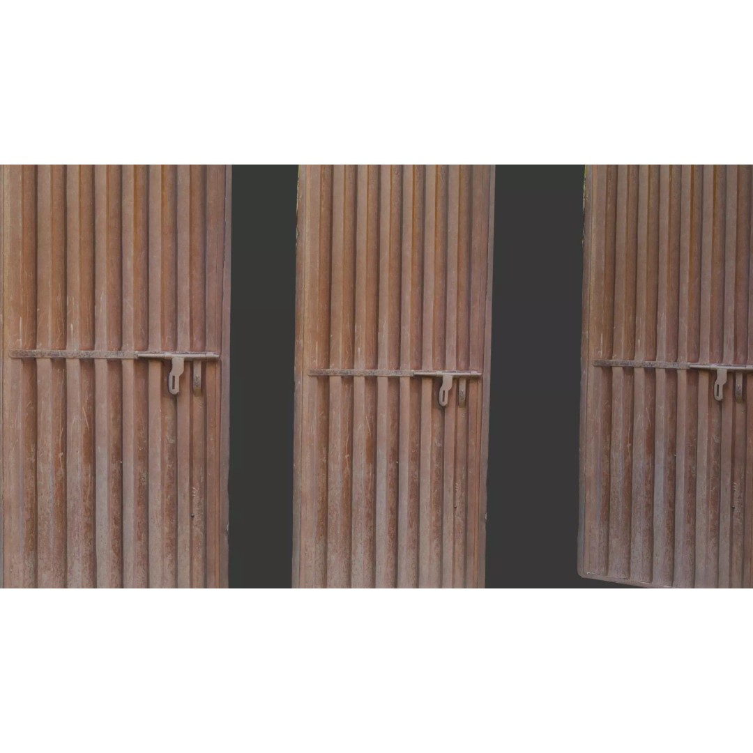 Rusty Metal Gate 3D Model – Low Poly Scanned Asset with PBR Textures - View 2