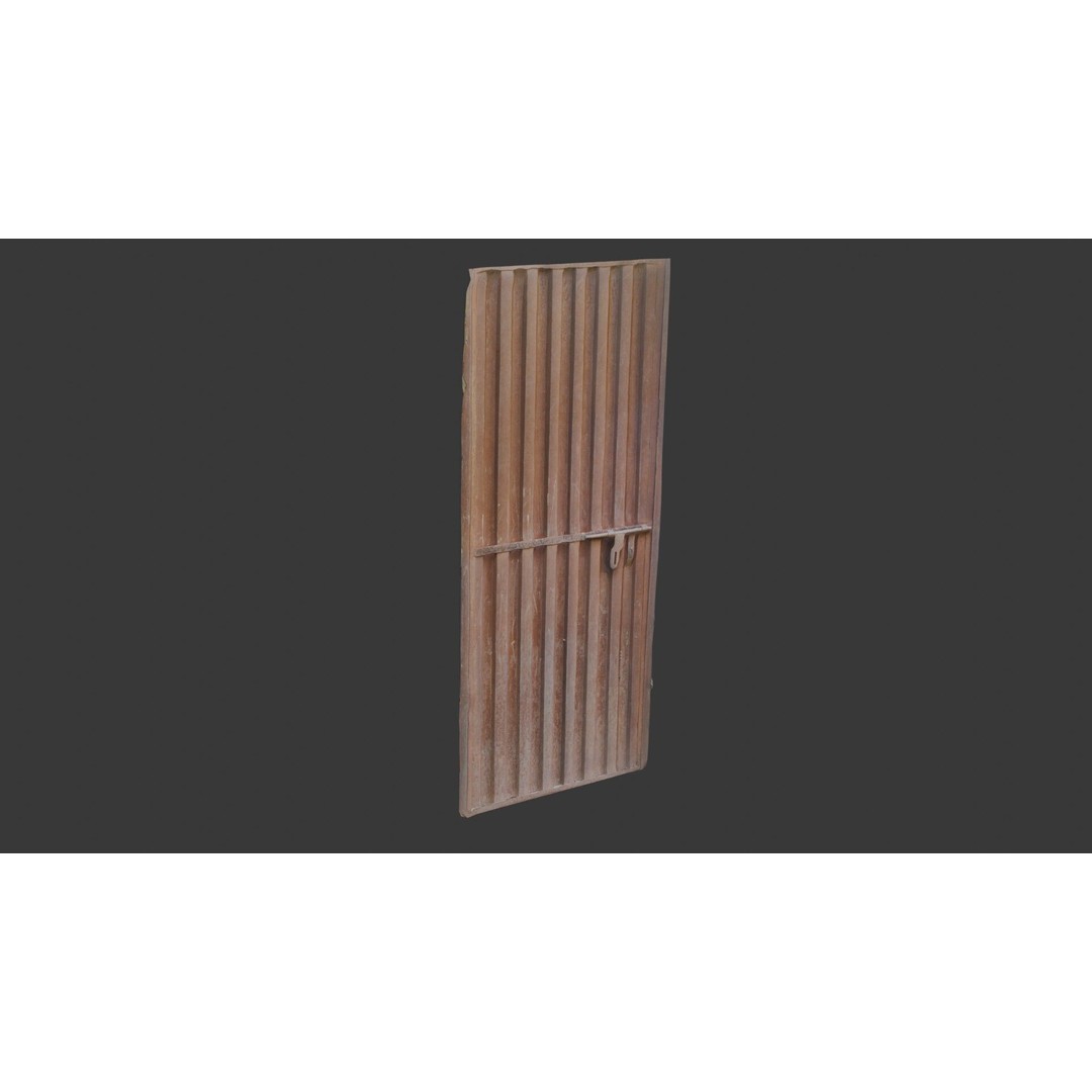 Rusty Metal Gate 3D Model – Low Poly Scanned Asset with PBR Textures - View 6