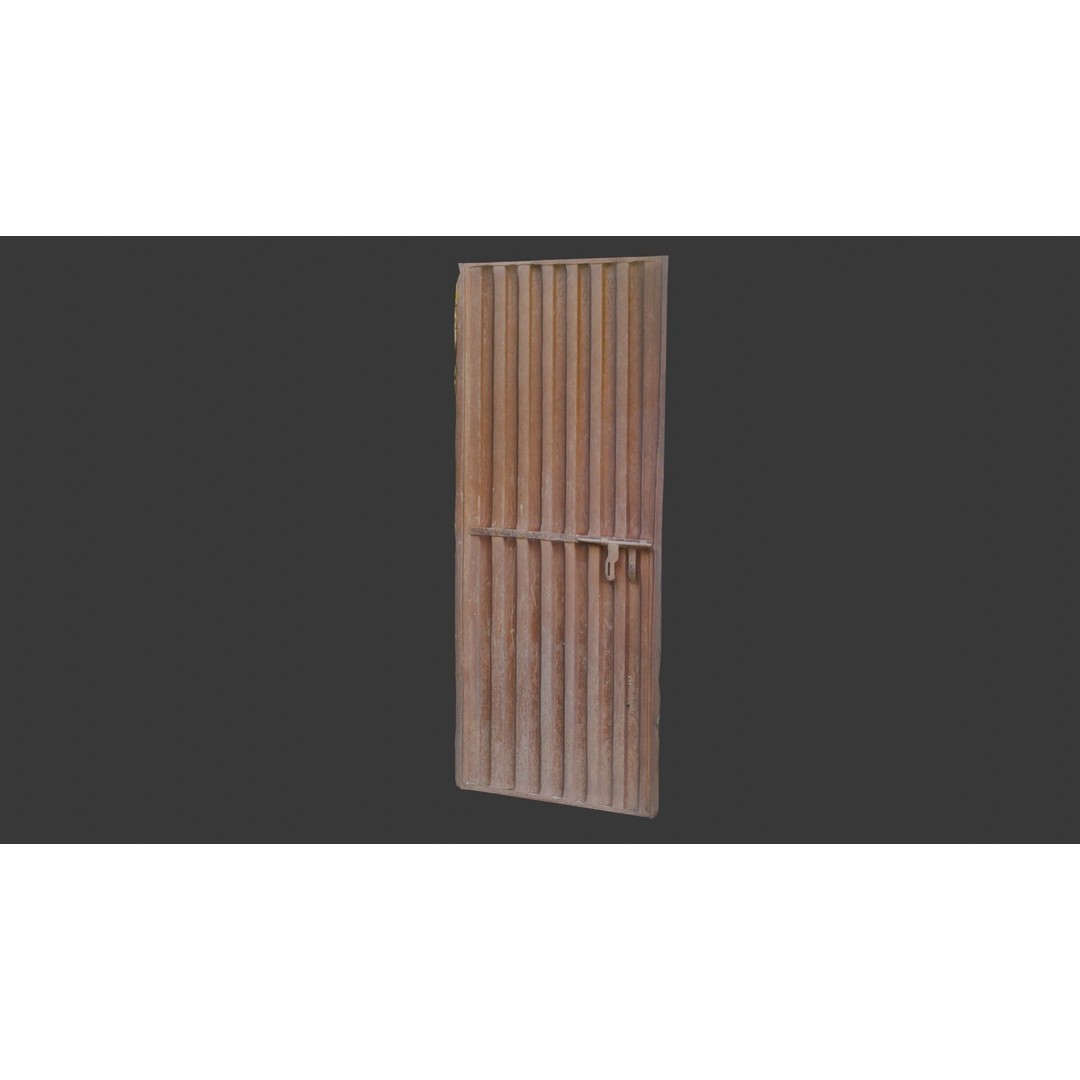 Rusty Metal Gate 3D Model – Low Poly Scanned Asset with PBR Textures - View 7