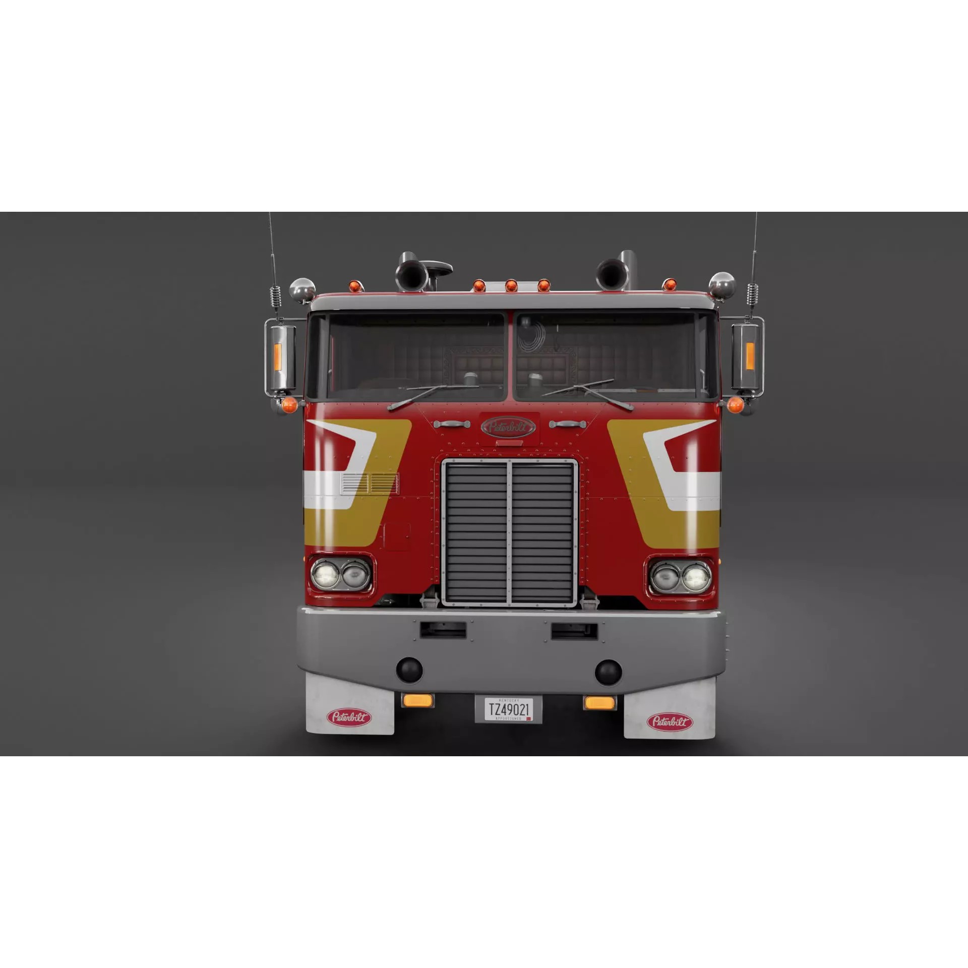 Peterbilt 352 Cabover Semi Truck - Game-Ready 3D Model - View 16