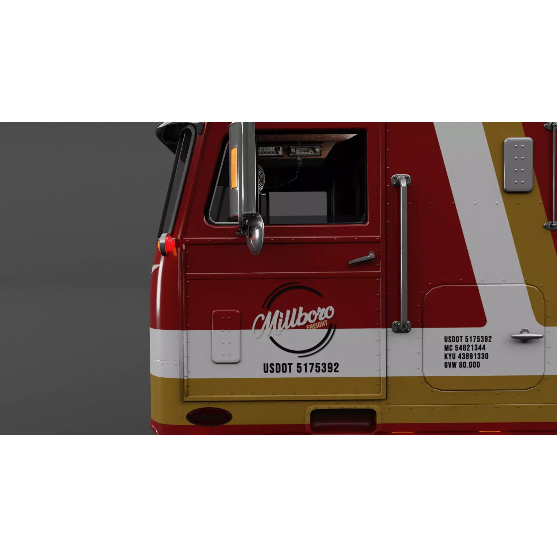 Peterbilt 352 Cabover Semi Truck - Game-Ready 3D Model - View 17