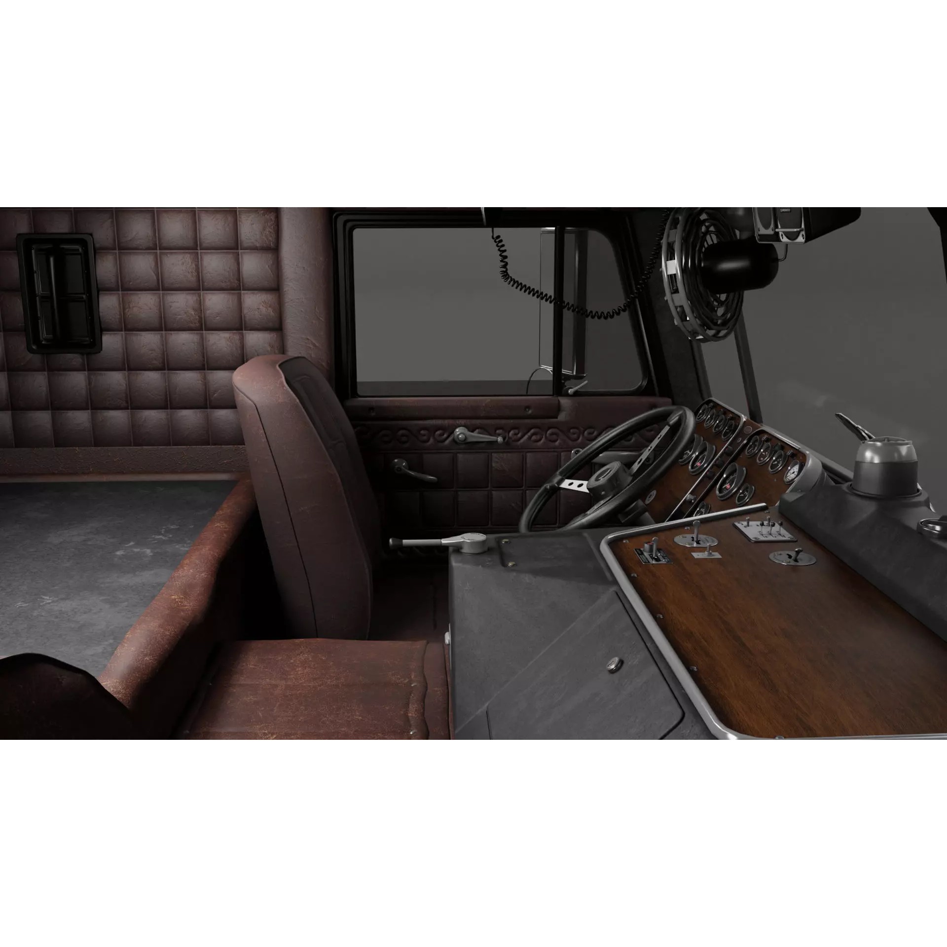 Peterbilt 352 Cabover Semi Truck - Game-Ready 3D Model - View 20