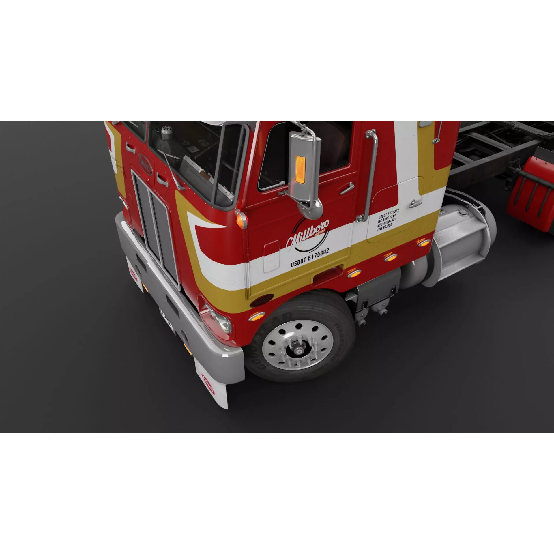 Peterbilt 352 Cabover Semi Truck - Game-Ready 3D Model - View 21