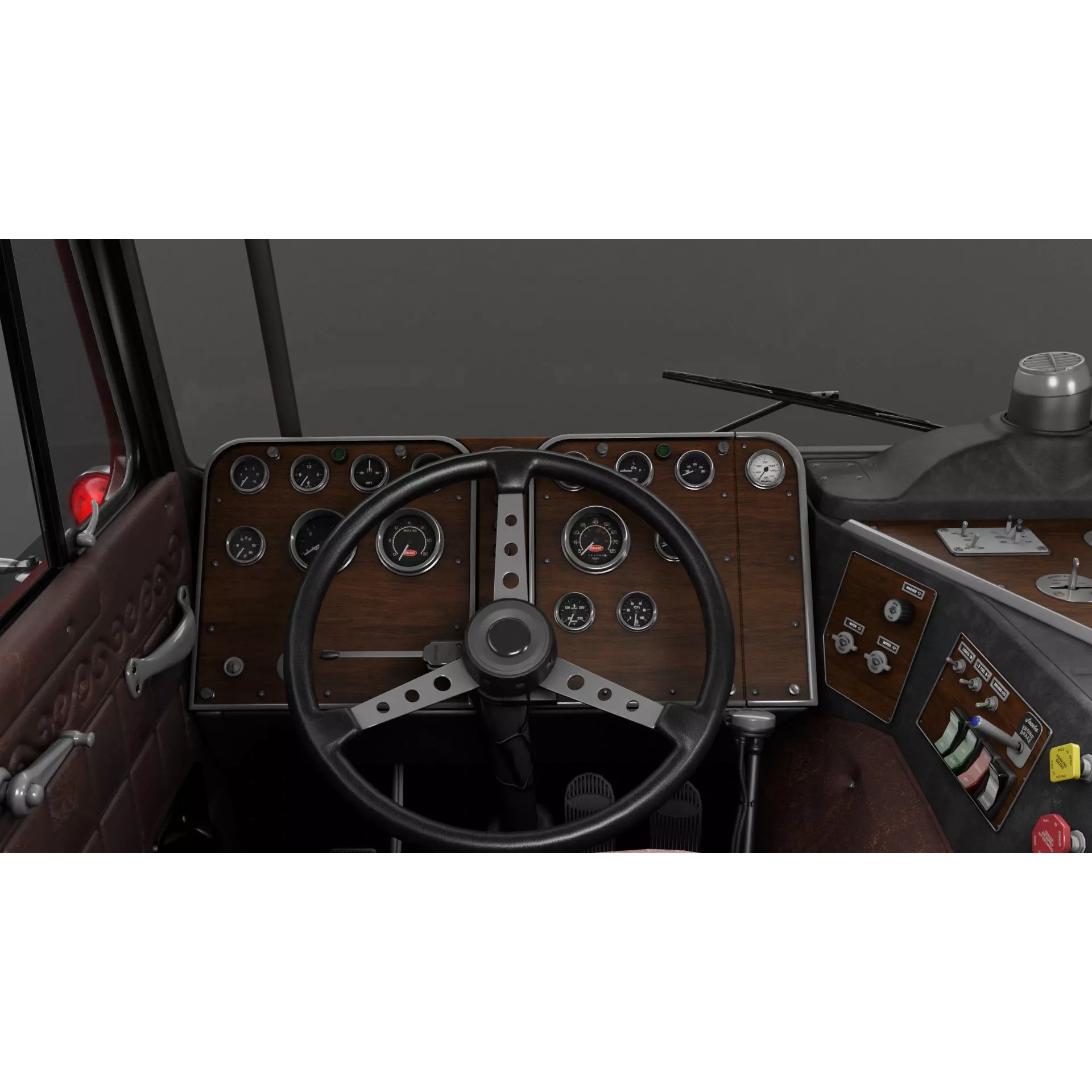 Peterbilt 352 Cabover Semi Truck - Game-Ready 3D Model - View 22