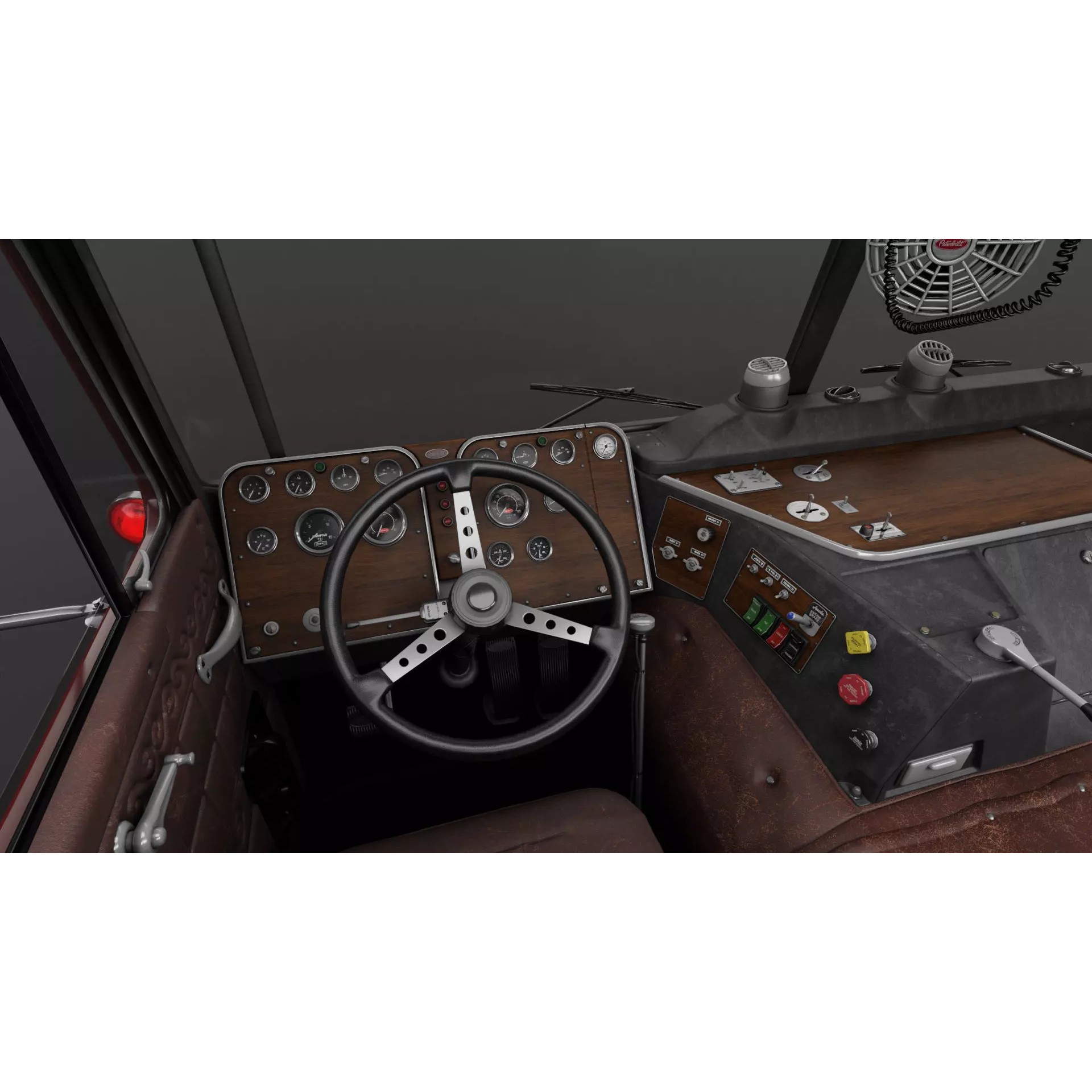 Peterbilt 352 Cabover Semi Truck - Game-Ready 3D Model - View 23