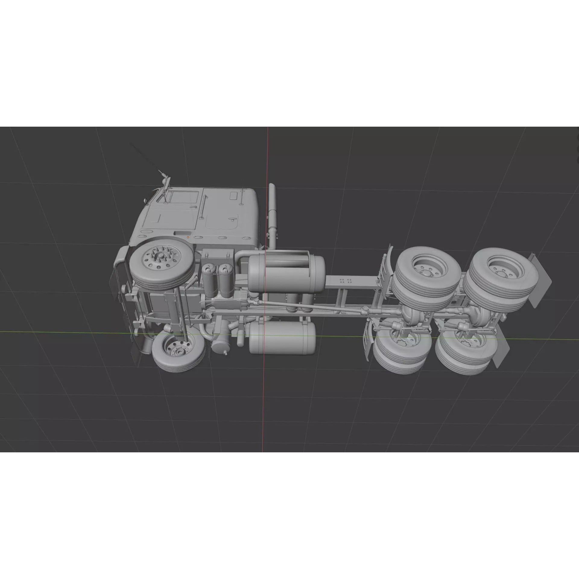 Peterbilt 352 Cabover Semi Truck - Game-Ready 3D Model - View 27