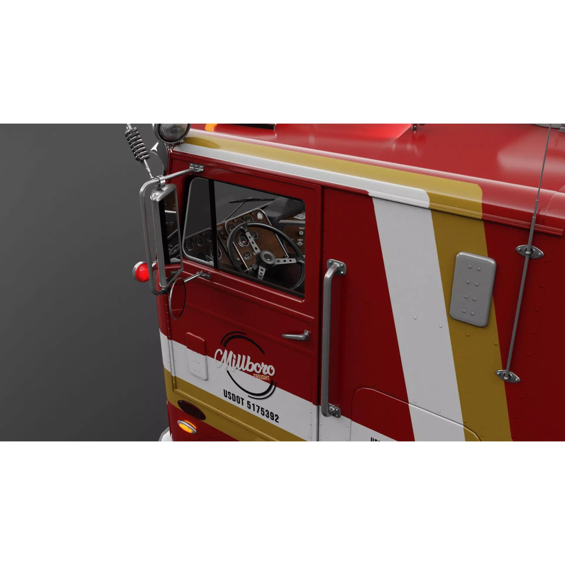 Peterbilt 352 Cabover Semi Truck - Game-Ready 3D Model - View 3