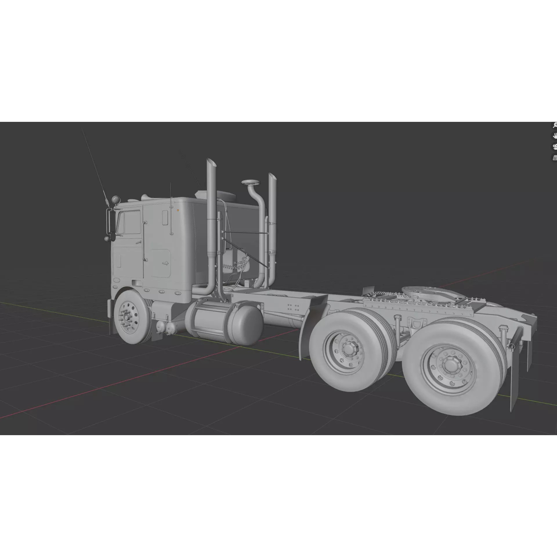 Peterbilt 352 Cabover Semi Truck - Game-Ready 3D Model - View 32