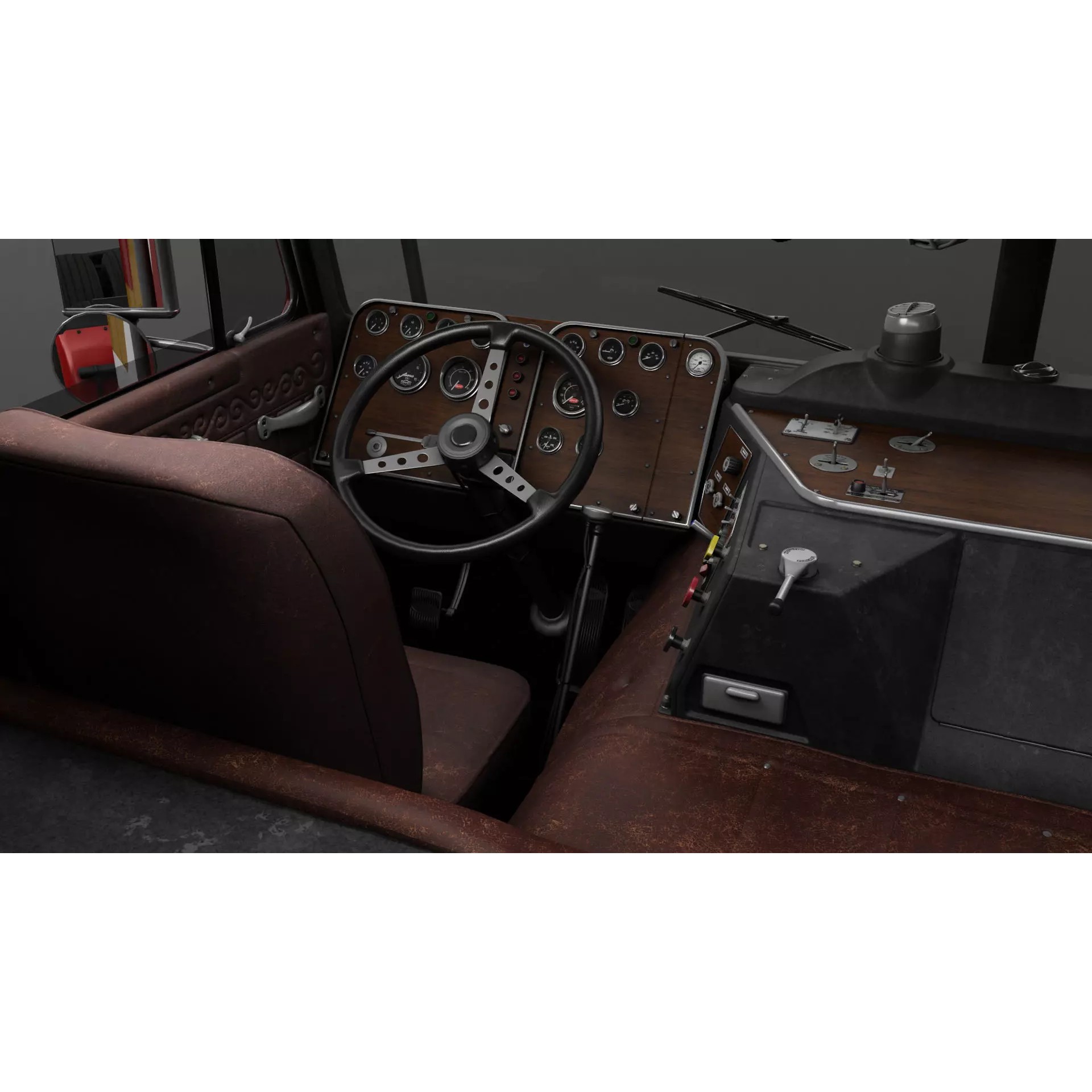 Peterbilt 352 Cabover Semi Truck - Game-Ready 3D Model - View 4