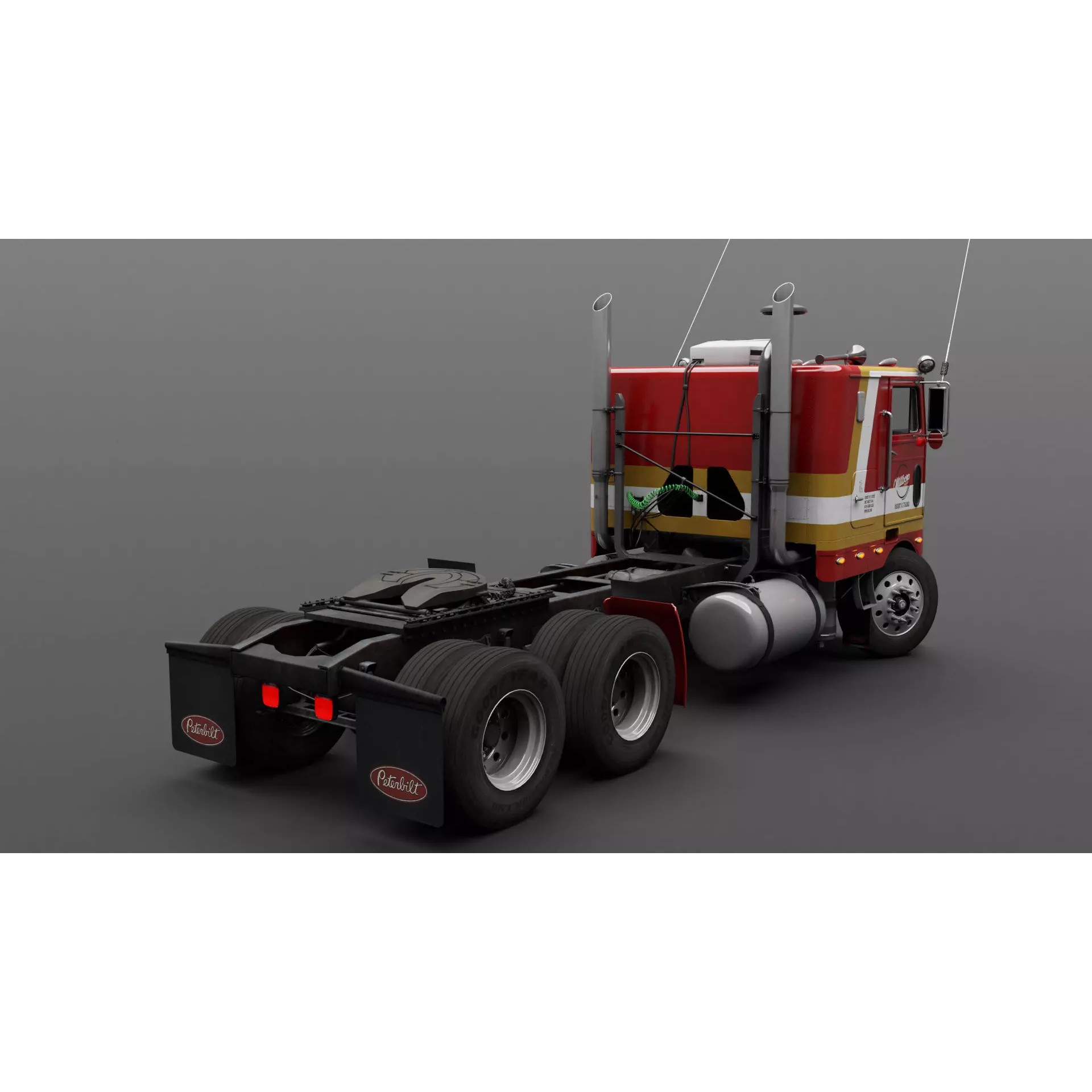 Peterbilt 352 Cabover Semi Truck - Game-Ready 3D Model - View 5
