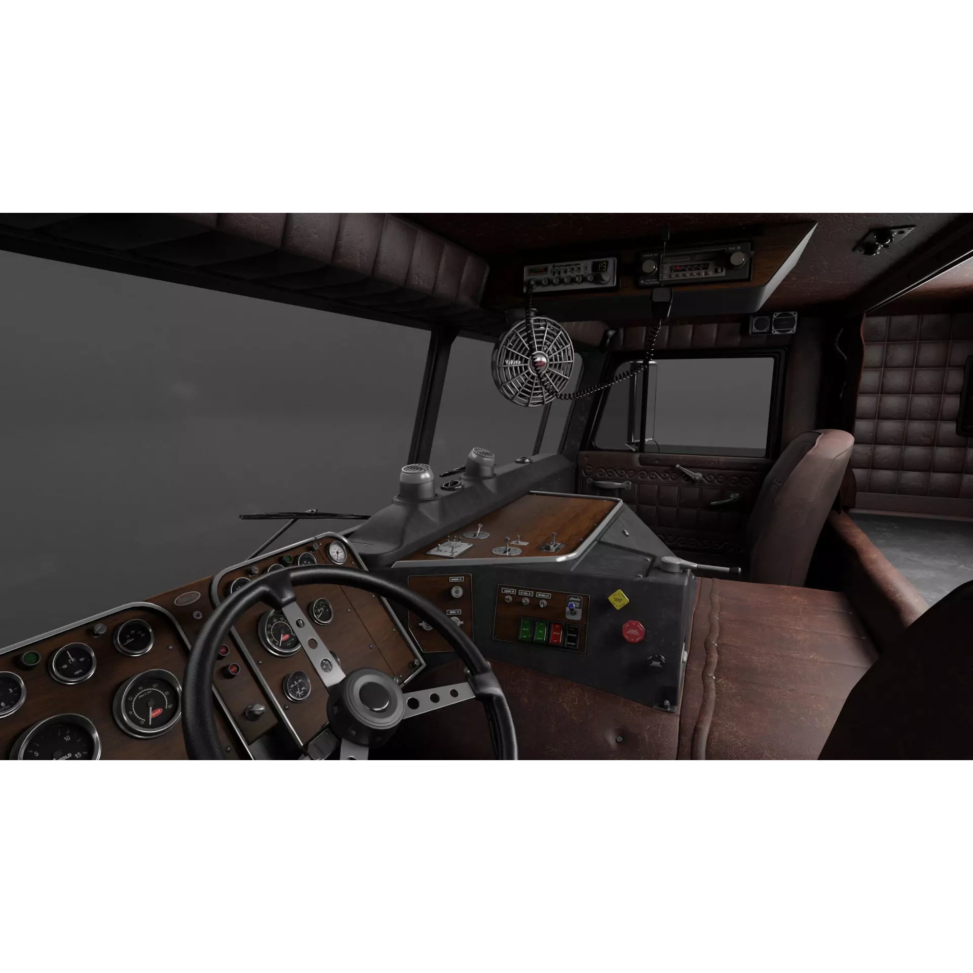 Peterbilt 352 Cabover Semi Truck - Game-Ready 3D Model - View 6