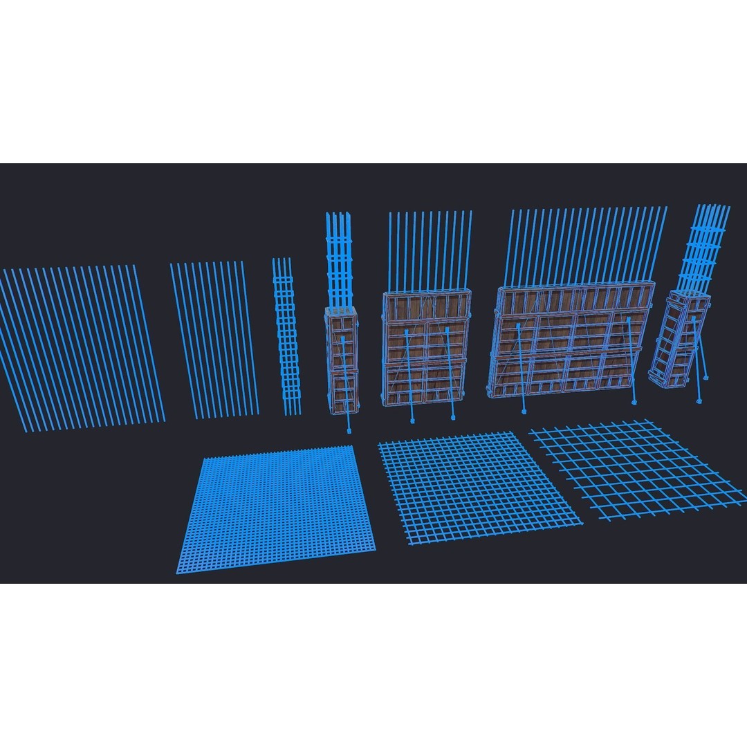 Formwork Reinforcement 3D Model – Low Poly Game Asset, FBX