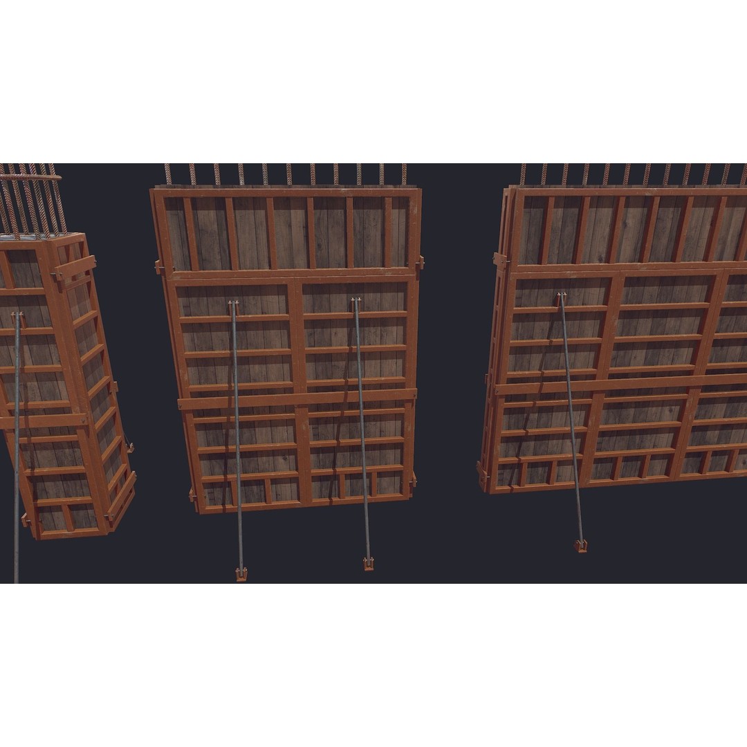 Formwork Reinforcement 3D Model – Low Poly Game Asset, FBX - View 4