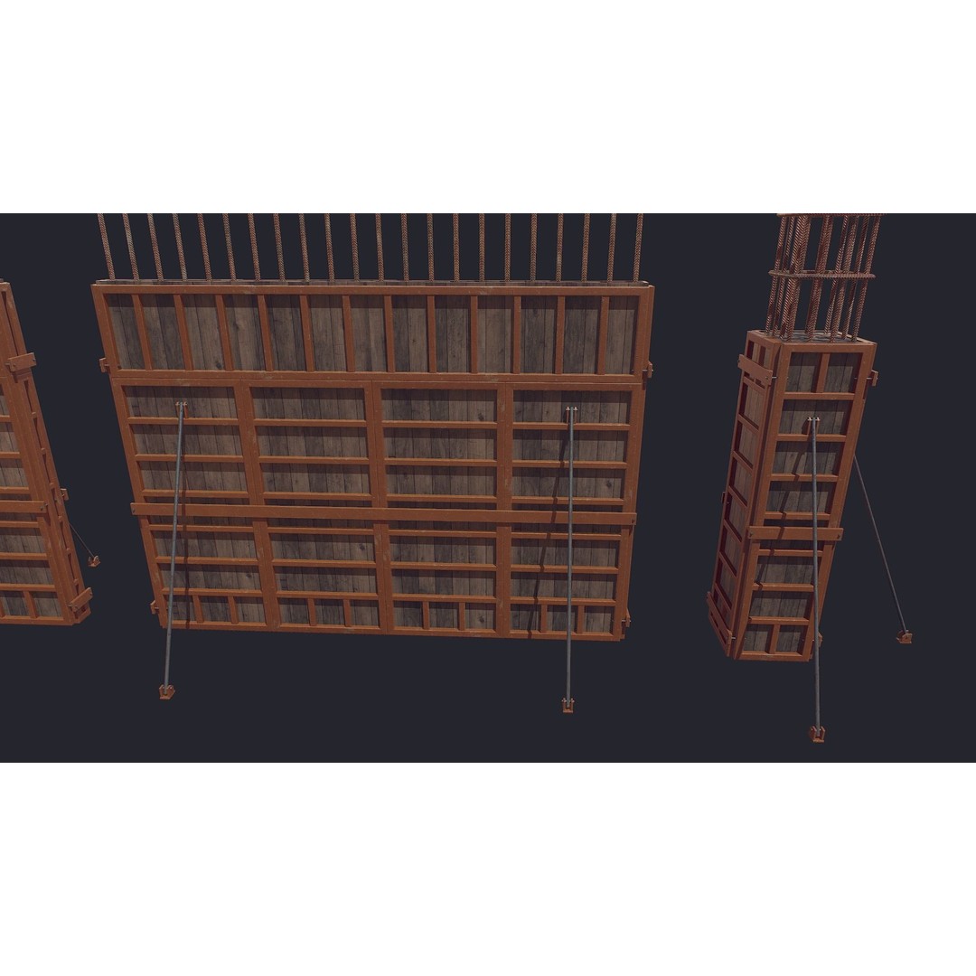 Formwork Reinforcement 3D Model – Low Poly Game Asset, FBX - View 5