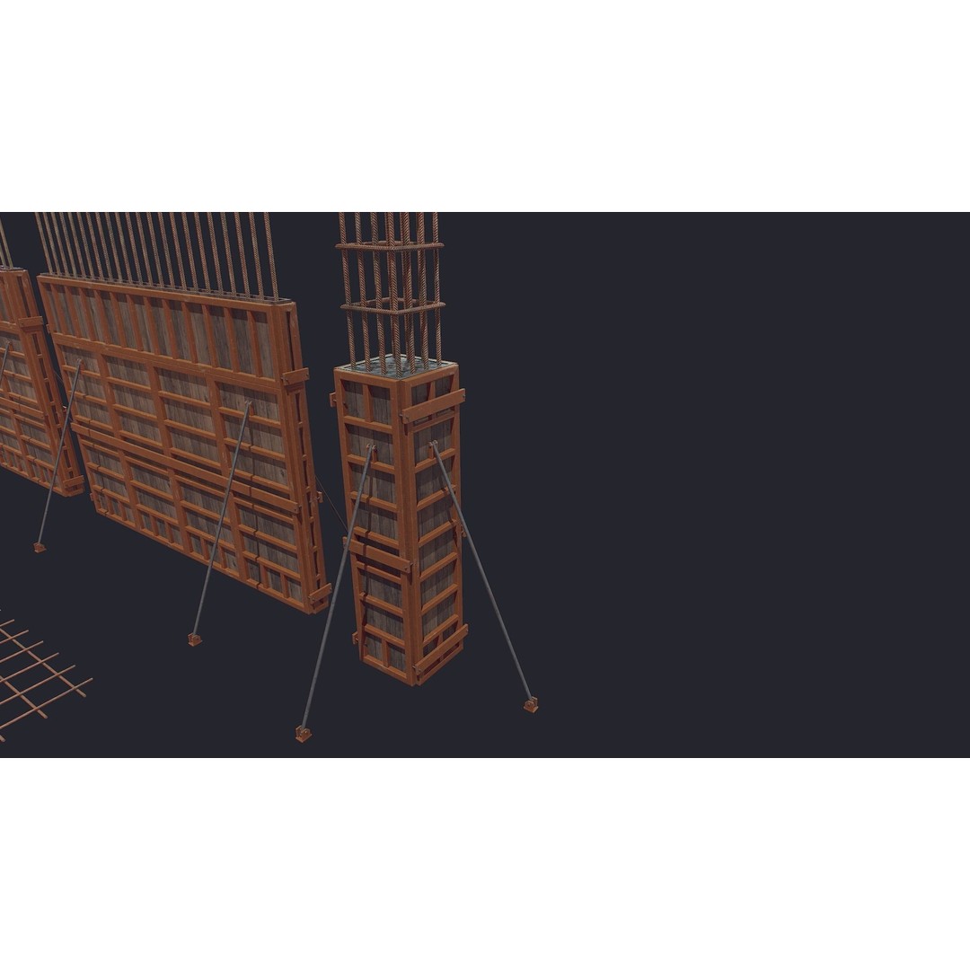 Formwork Reinforcement 3D Model – Low Poly Game Asset, FBX - View 6