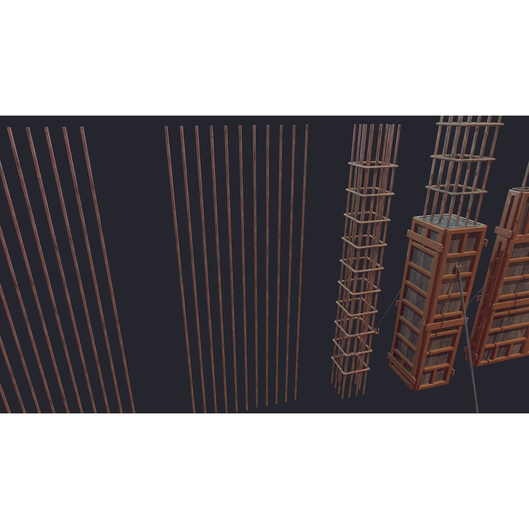 Formwork Reinforcement 3D Model – Low Poly Game Asset, FBX - View 7