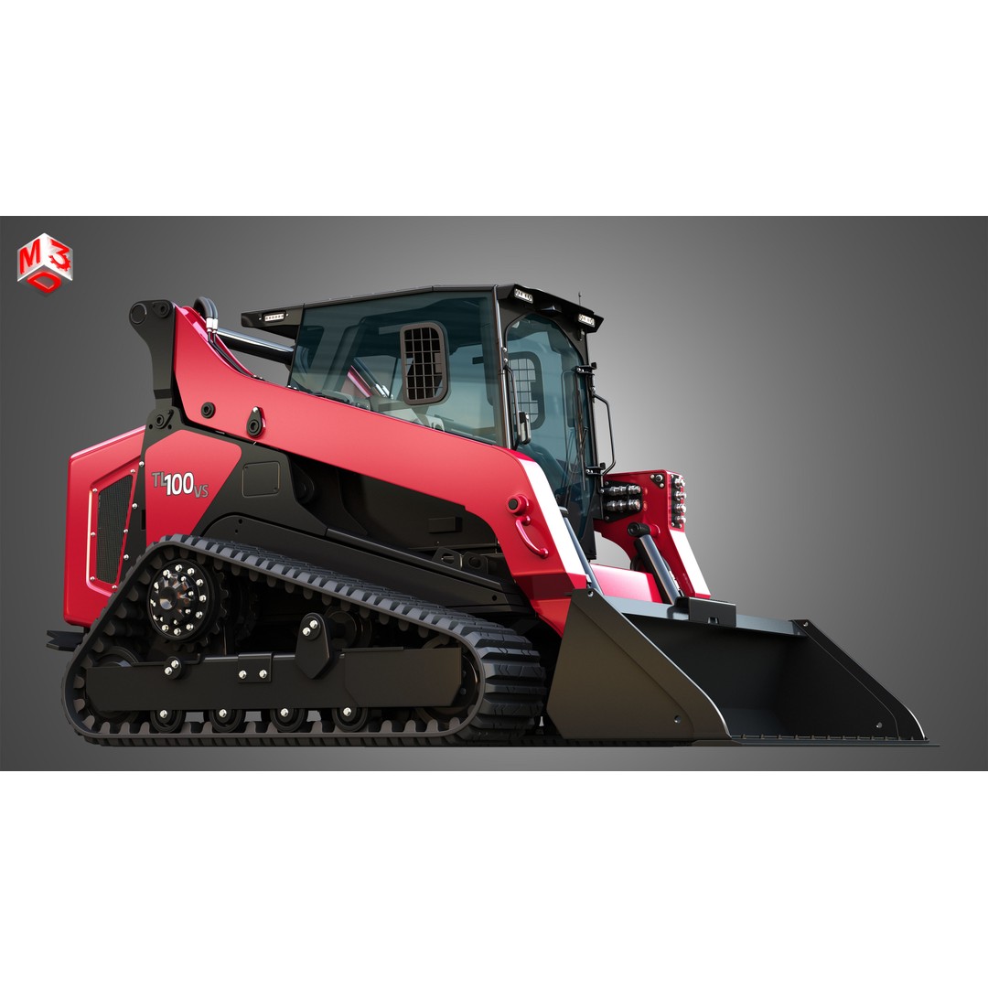 TL100VS Compact Track Loader 3D Model – High Poly PBR Asset, FBX - View 10