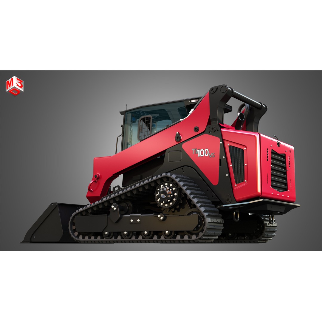TL100VS Compact Track Loader 3D Model – High Poly PBR Asset, FBX - View 11