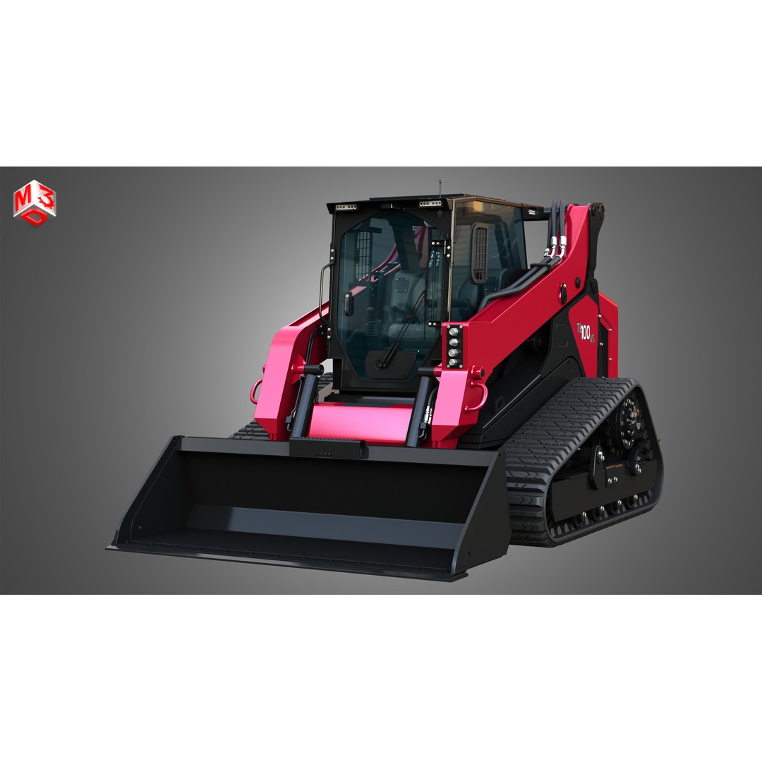 TL100VS Compact Track Loader 3D Model – High Poly PBR Asset, FBX - View 12