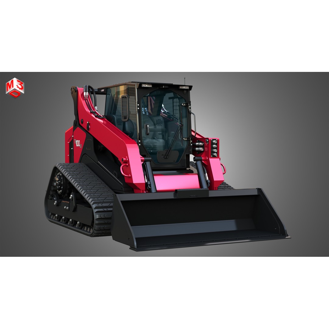 TL100VS Compact Track Loader 3D Model – High Poly PBR Asset, FBX - View 14