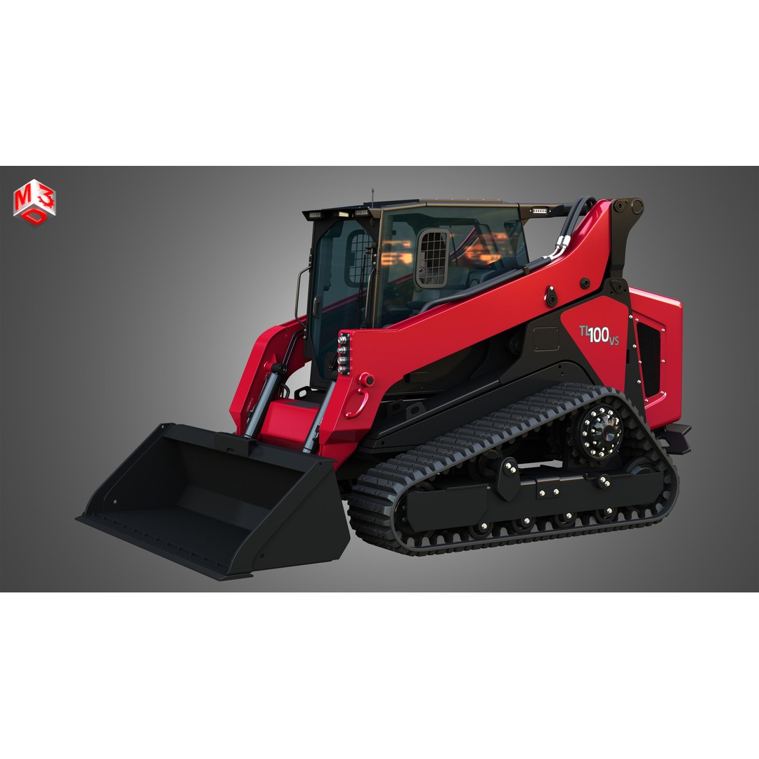 TL100VS Compact Track Loader 3D Model – High Poly PBR Asset, FBX - View 16