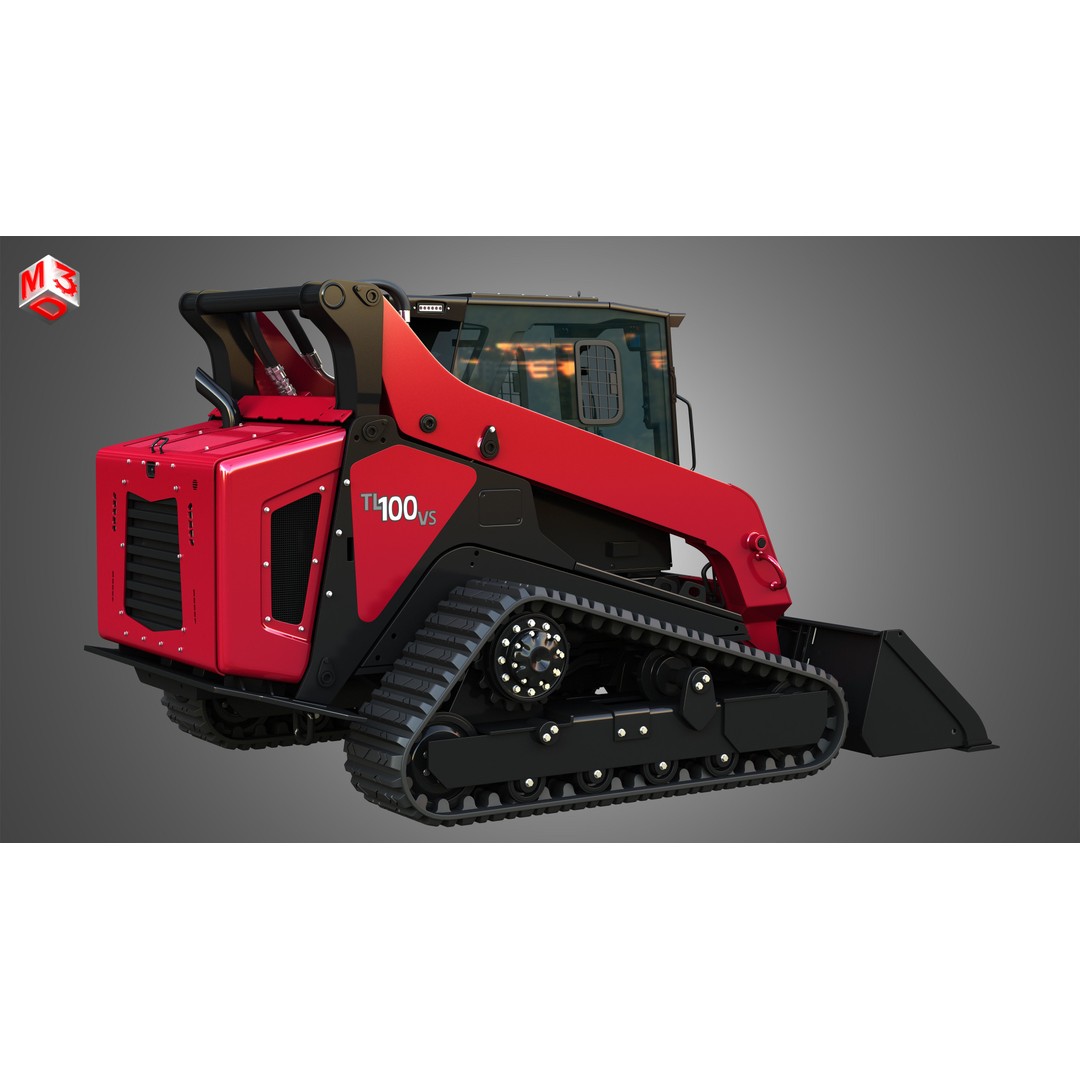 TL100VS Compact Track Loader 3D Model – High Poly PBR Asset, FBX - View 17