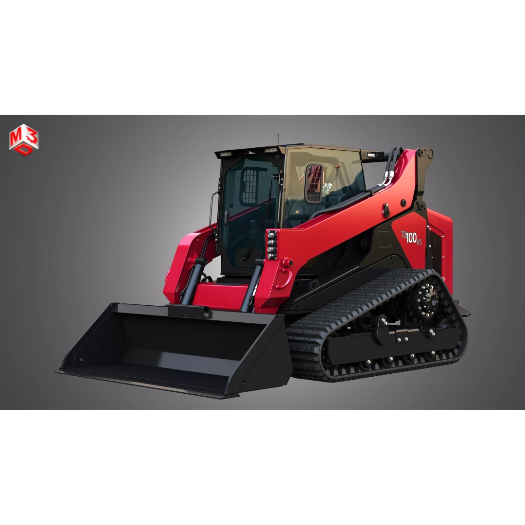 TL100VS Compact Track Loader 3D Model – High Poly PBR Asset, FBX - View 2