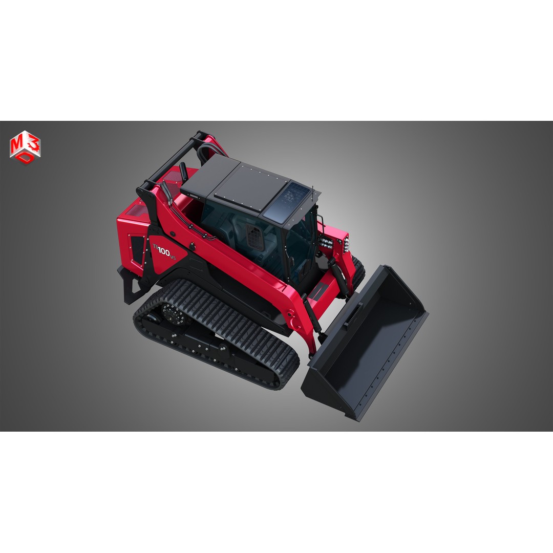 TL100VS Compact Track Loader 3D Model – High Poly PBR Asset, FBX - View 22