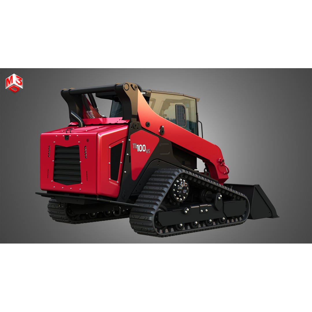 TL100VS Compact Track Loader 3D Model – High Poly PBR Asset, FBX - View 3