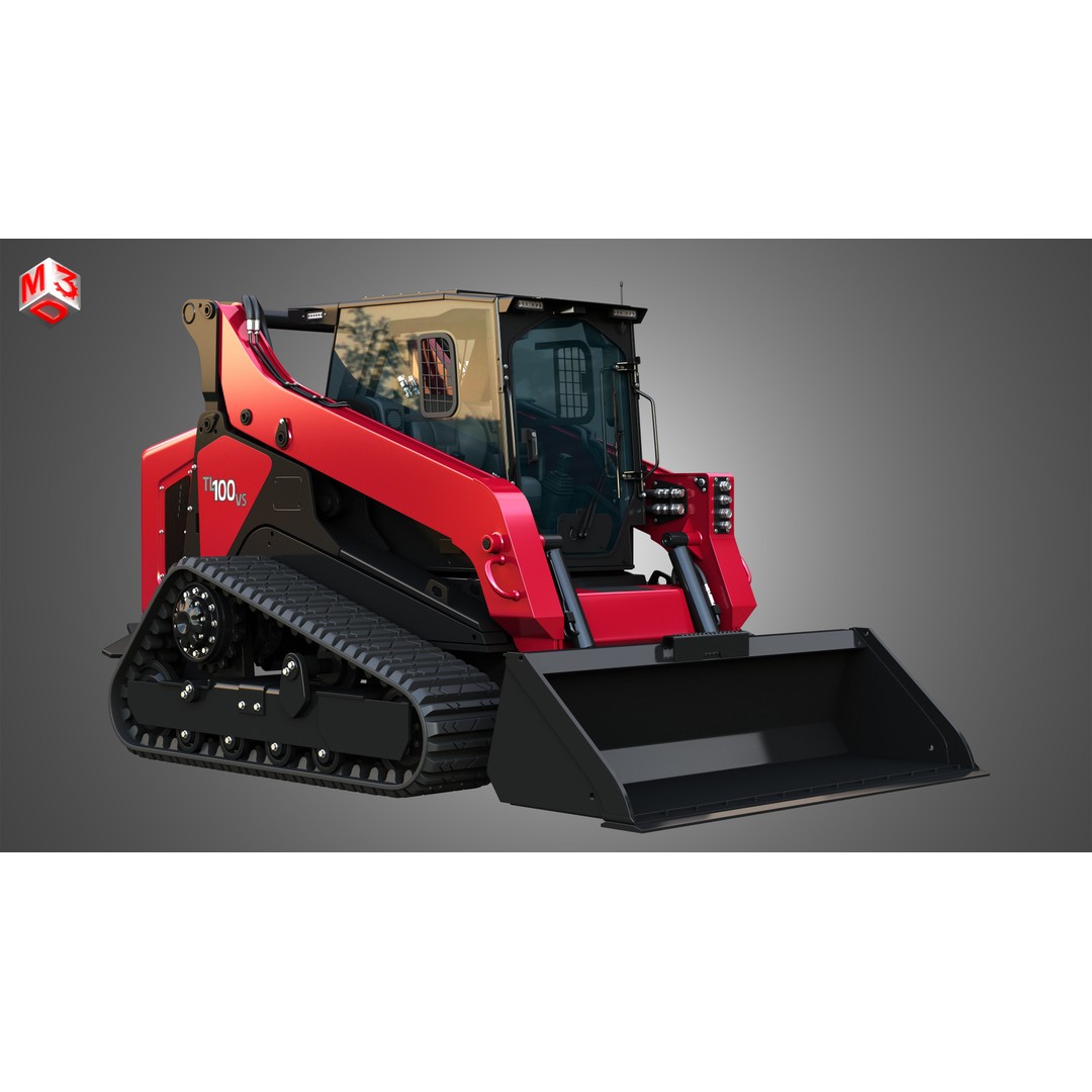 TL100VS Compact Track Loader 3D Model – High Poly PBR Asset, FBX - View 4